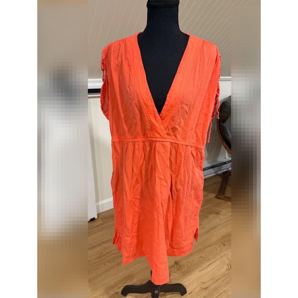 Lauren Ralph Lauren Coral Cotton Gauze Beach Swim Coverup Coastal Size XL